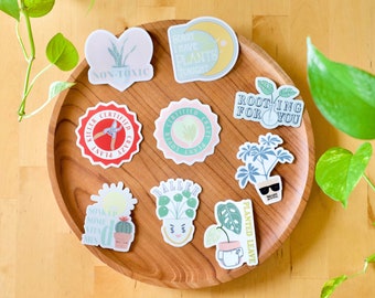 9 choices! 3" Vinyl Plant Stickers Weatherproof