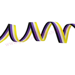 Non-Binary Pride 5/8&quot; Grosgrain Ribbon