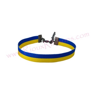 We Stand With Ukraine Ribbon 3/8&quot; Bracelet