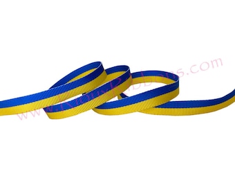 We Stand With Ukraine  3/8" Grosgrain Ribbon