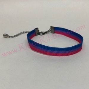 Bisexual Pride Ribbon 3/8&quot; Bracelet