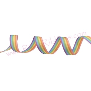 Nastro grosgrain arcobaleno pastello da 5/8&quot;