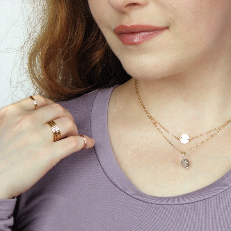 Stackable Rings Set Hammered Stacking Rings 3 in Set Rose Gold - Etsy