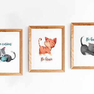 Nursery Decor Print, Nursery Cat Art, Cat Nursery Prints, Cat Wall Art for Kids, Nursery Decor Boy, Playroom Wall Art, Nursery Printables image 1