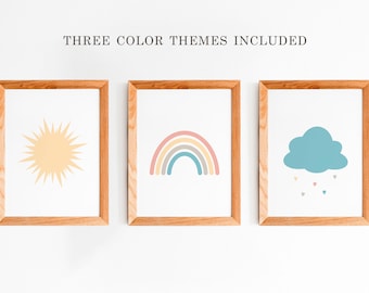 Rainbow Printable Art, Rainbow Nursery Decor, Rainbow Nursery Prints, Nursery Decor Neutral, Kids Bedroom Decor, Kids Bedroom Art Print