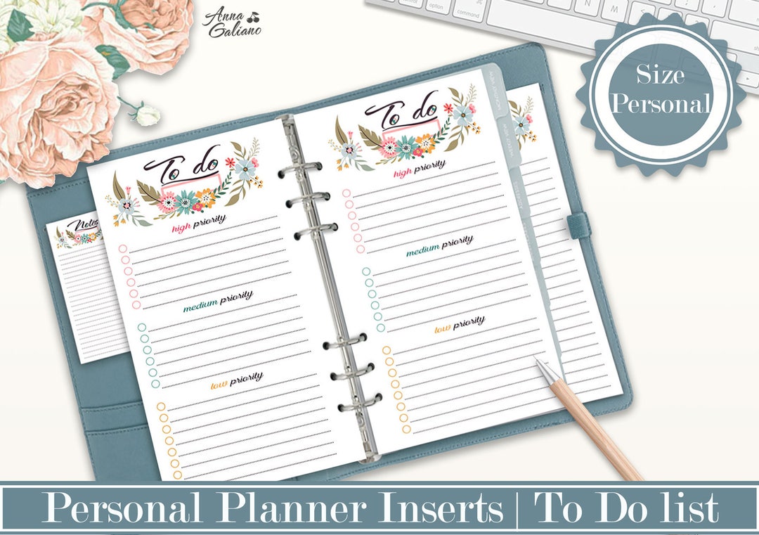 To Do List Printable, Printable to Do List, Personal Planner Inserts ...