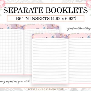 B6 TN Inserts, Printable Travelers Notebook Inserts, B6 Dot Grid ...