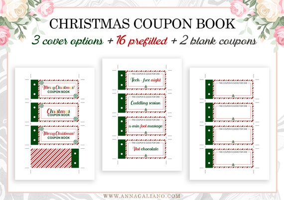 christmas coupon book gift for husband stocking stuffer holiday coupons printable coupon book christmas gift idea gift for him for her christmas coupons for husband