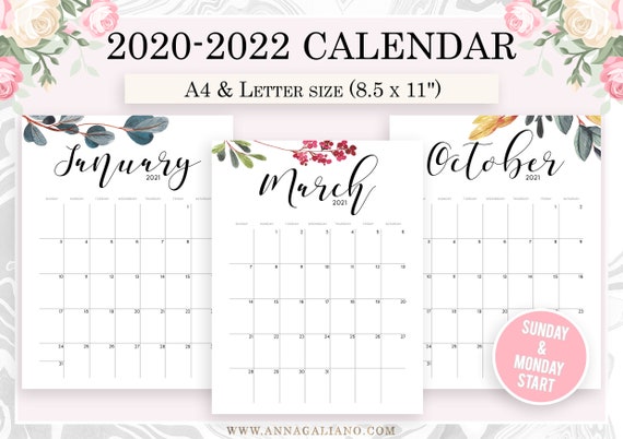 Featured image of post Printable Calendar 2021 And 2022
