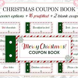 Libro de cupones de Navidad, regalo para el marido, relleno de medias, cupones de vacaciones, libro de cupones imprimible, idea de regalo de Navidad, regalo para él para ella
