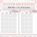 Monthly Planner Printable, Month on Two Pages, MO2P, Monthly Inserts ...