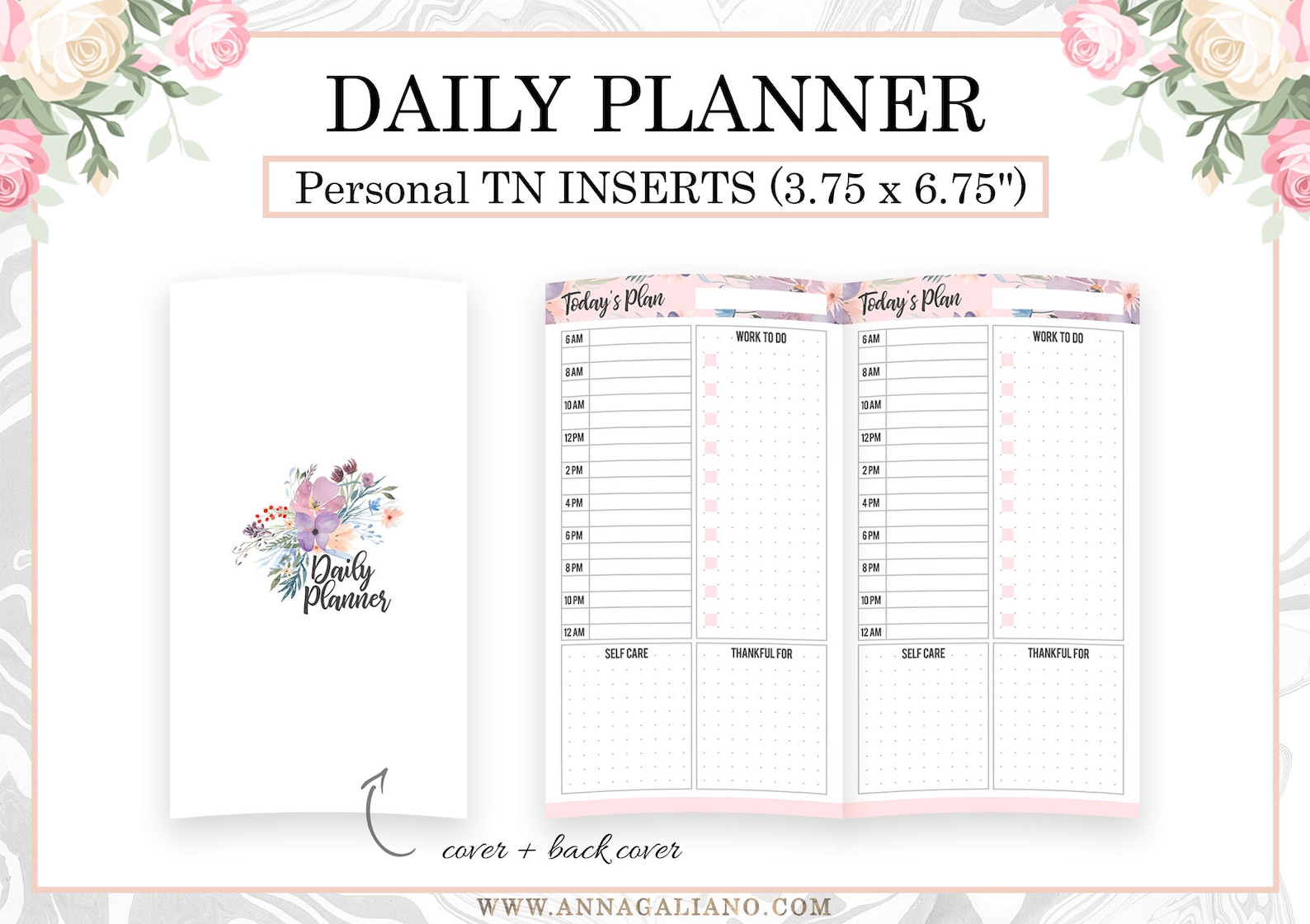 Personal TN Inserts, Personal Daily Planner, Day on 1 Page, Undated ...