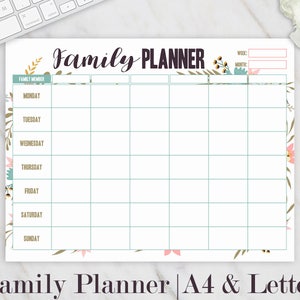 Family Organizer, Hourly Planner, Weekly Planner, Family Planner, Homeschool, Weekly Schedule, Weekly Organizer, Weekly Printable, A4 Letter