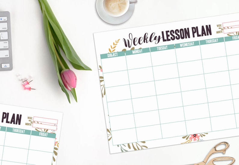 Weekly Lesson Plan, Lesson Plan Template, School Planner Template, Study Planner, Weekly Organizer, Weekly Printable, Homeschool Planner image 3