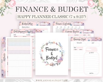 Financial Planner Printable, Happy Planner Inserts, Budget Planner, Finance Planner, Expense, Bills, MAMBI Happy Planner Classic Refill, PDF