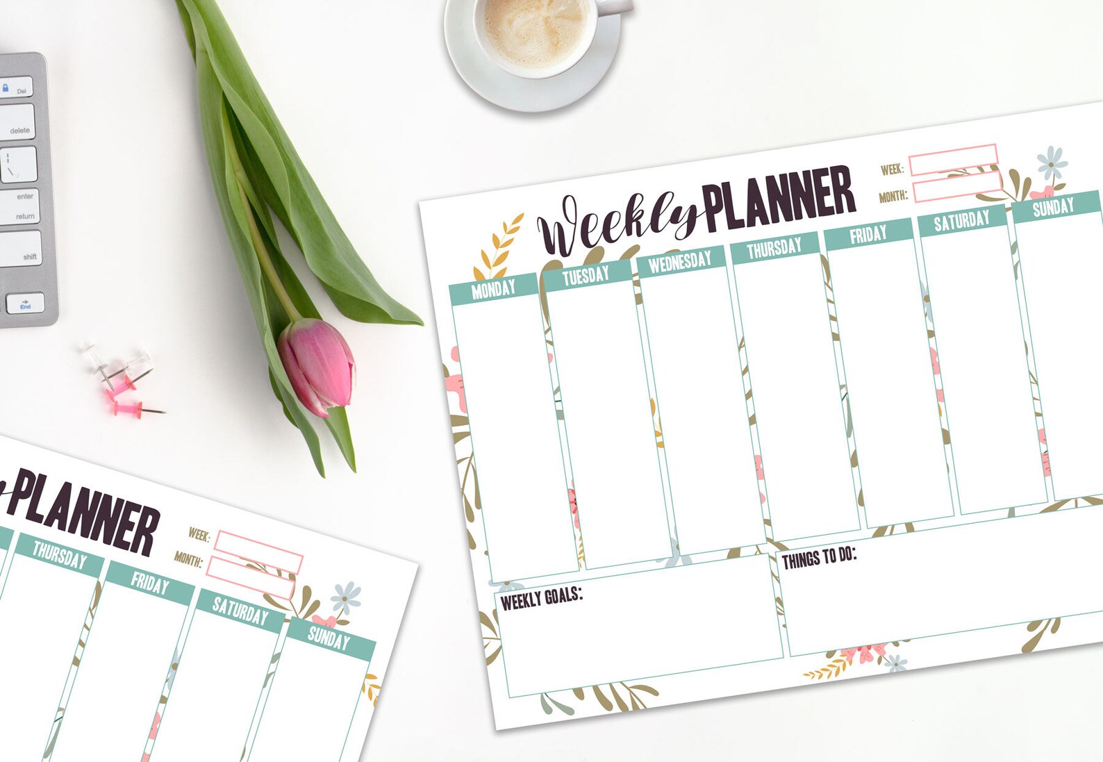 Weekly Planner Printable, Weekly Desk Planner, Weekly Planner Pad, Agenda, Student Planner ...