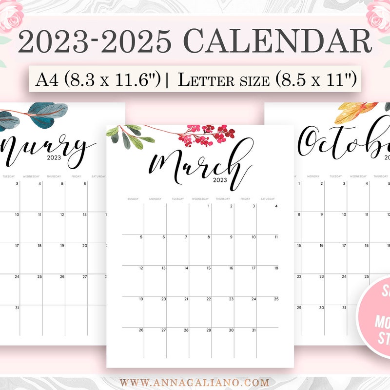 5x7 2025 Calendars Etsy