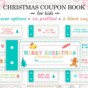 Christmas Coupon Book for kids, Coupon Book template, Kid&#39;s Coupon Book, Christmas coupons Stocking stuffers for kids, Printable Coupon Book