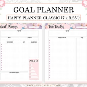 Happy Planner Inserts Printable, Goal Planner Printable, Goal Setting ...
