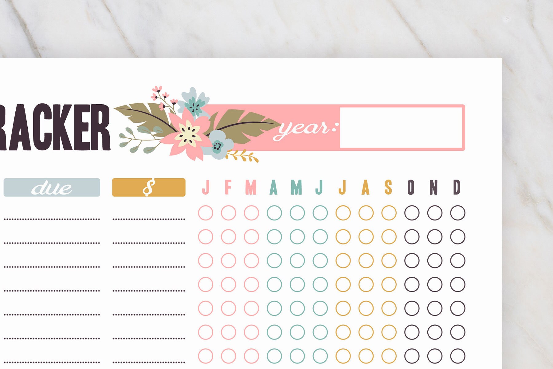 Happy Planner Classic Inserts Printable Bill Tracker Monthly - Etsy