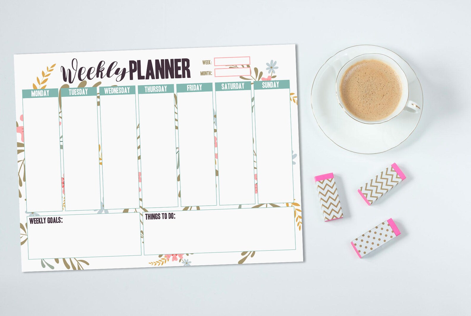 Weekly Planner Printable, Weekly Desk Planner, Weekly Planner Pad, Agenda, Student Planner ...