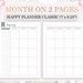 Monthly Planner Printable, Happy Planner Classic Inserts Printable ...