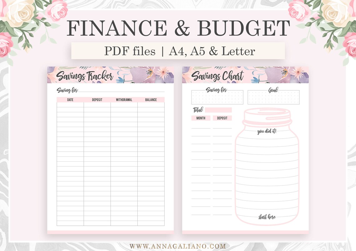 Financial Planner Printable, A5 Planner Inserts, Budget Planner ...