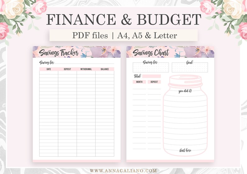 Financial Planner Printable, A5 Planner Inserts, Budget Planner ...