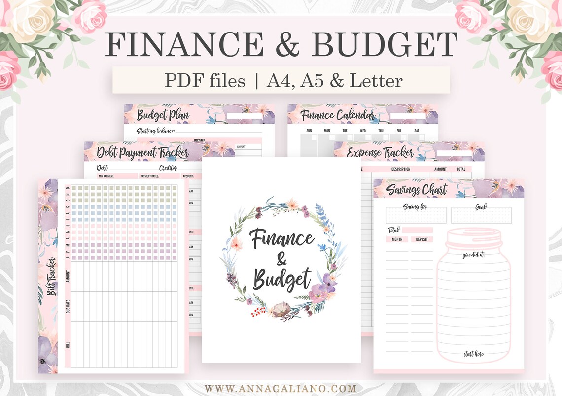 Financial Planner Printable, A5 Planner Inserts, Budget Planner ...