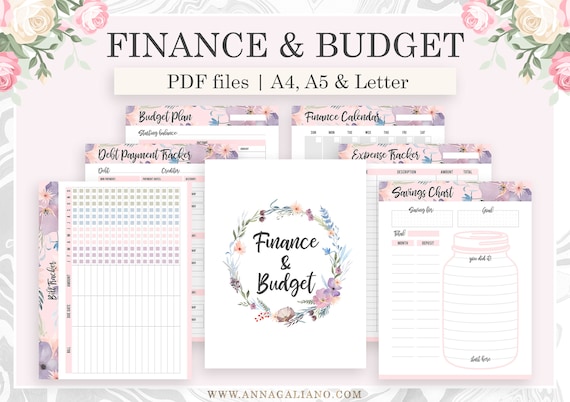 Financial Planner Printable, A5 Planner Inserts, Budget Planner, Finance Planner, Savings, Expense, Big Happy Planner, Filofax A5, A4 Letter