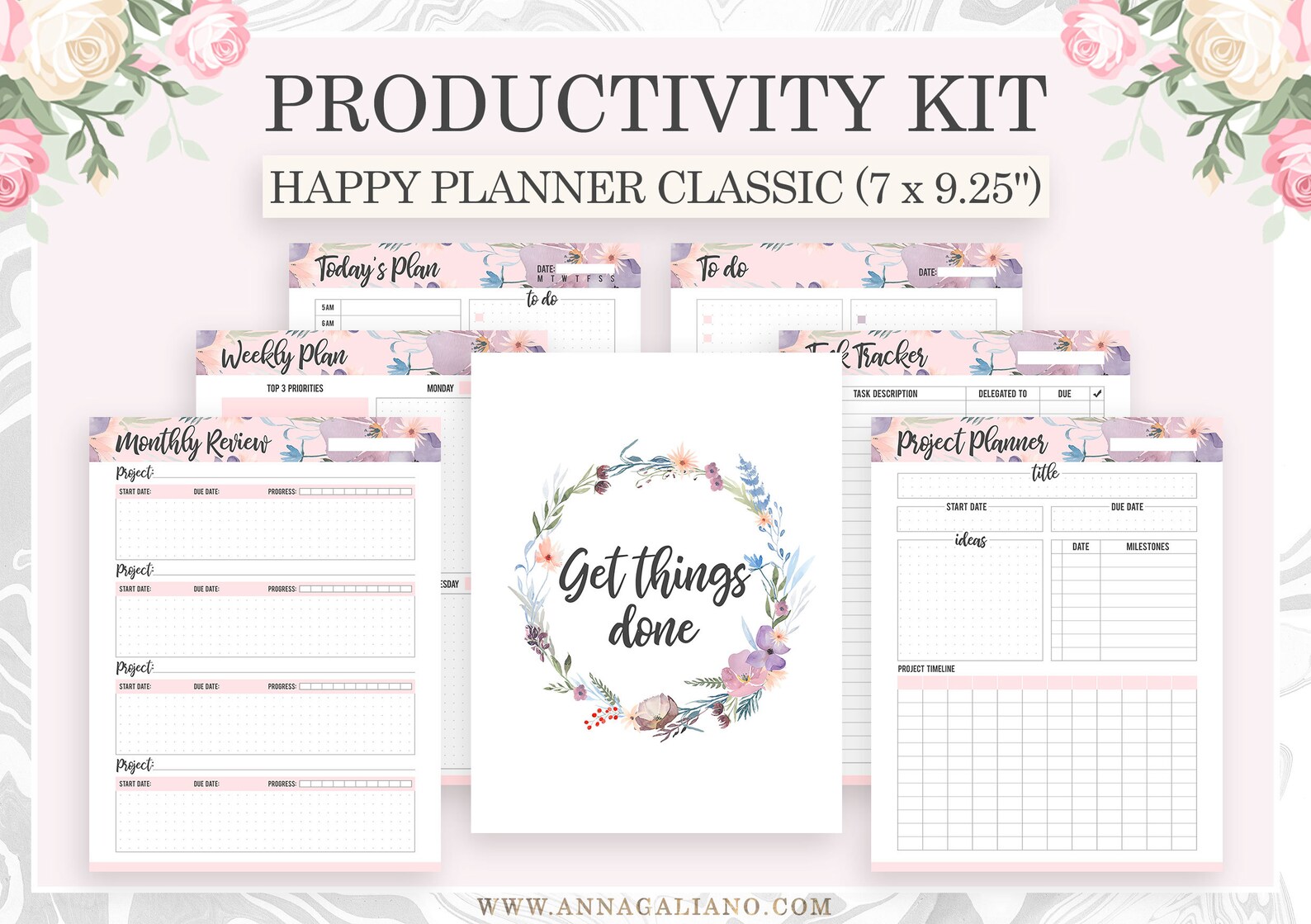 Life Planner, Happy Planner Insert Printable, Productivity Planner ...