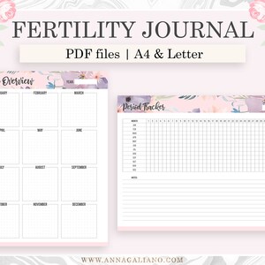 Fertility Journal Printable, Fertility Planner, TTC Planner, Ovulation ...