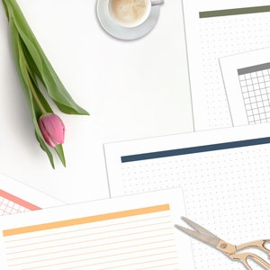 Bujo Printables, Dot Grid Paper, Lined, Grid Paper Set, Printable ...