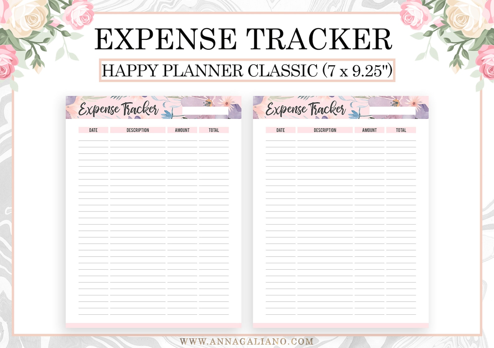 Expense Tracker Printable, Happy Planner Inserts Printable, Monthly ...