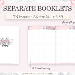 A6 Inserts TN, Printable Travelers Notebook Inserts, A6 Dot Grid ...