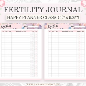 Fertility Journal Printable, Fertility Planner, TTC Planner, Ovulation ...