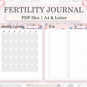 Fertility Journal Printable, Fertility Planner, TTC Planner, Ovulation ...