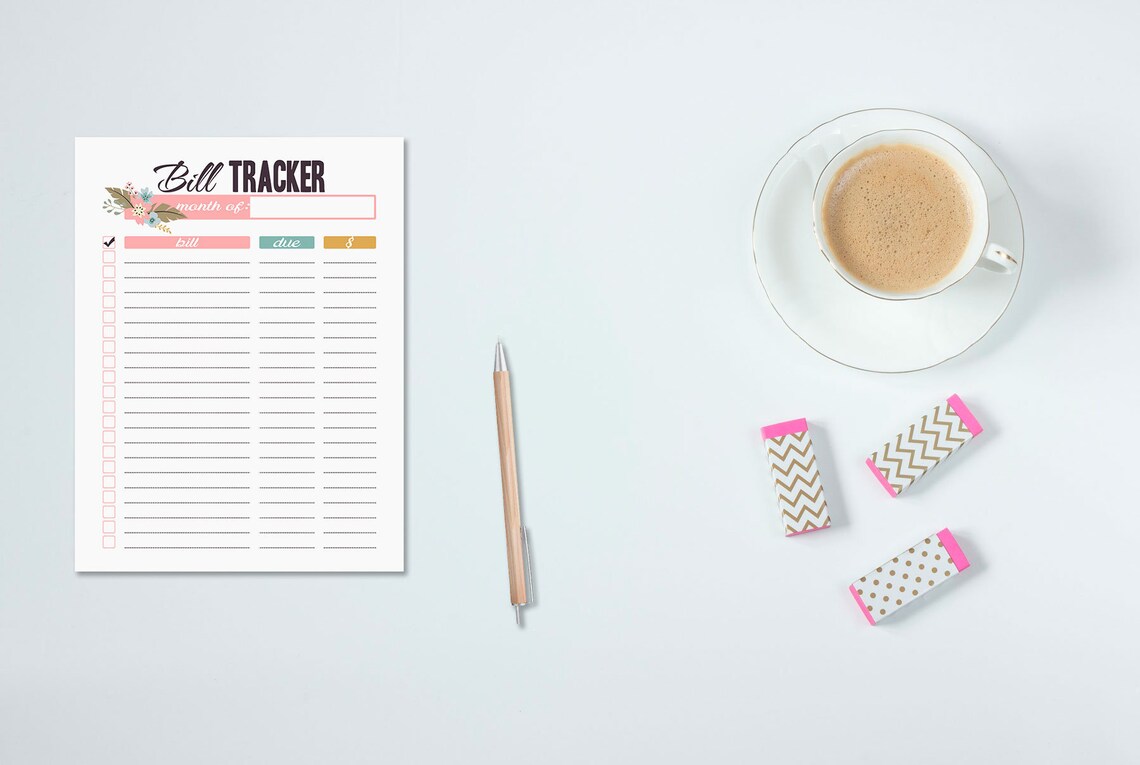 Happy Planner Classic Inserts Printable Bill Tracker Monthly - Etsy
