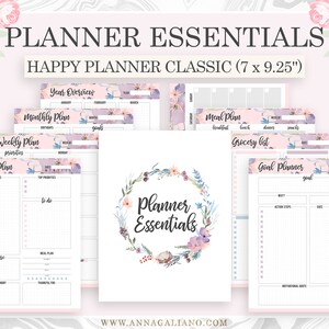 Planer Essentials, Happy Planner-inlägg utskrivbara, Livsplanerare utskrivbar, Produktivitetsplanerare, MAMBI Happy Planner Classic Refill, PDF