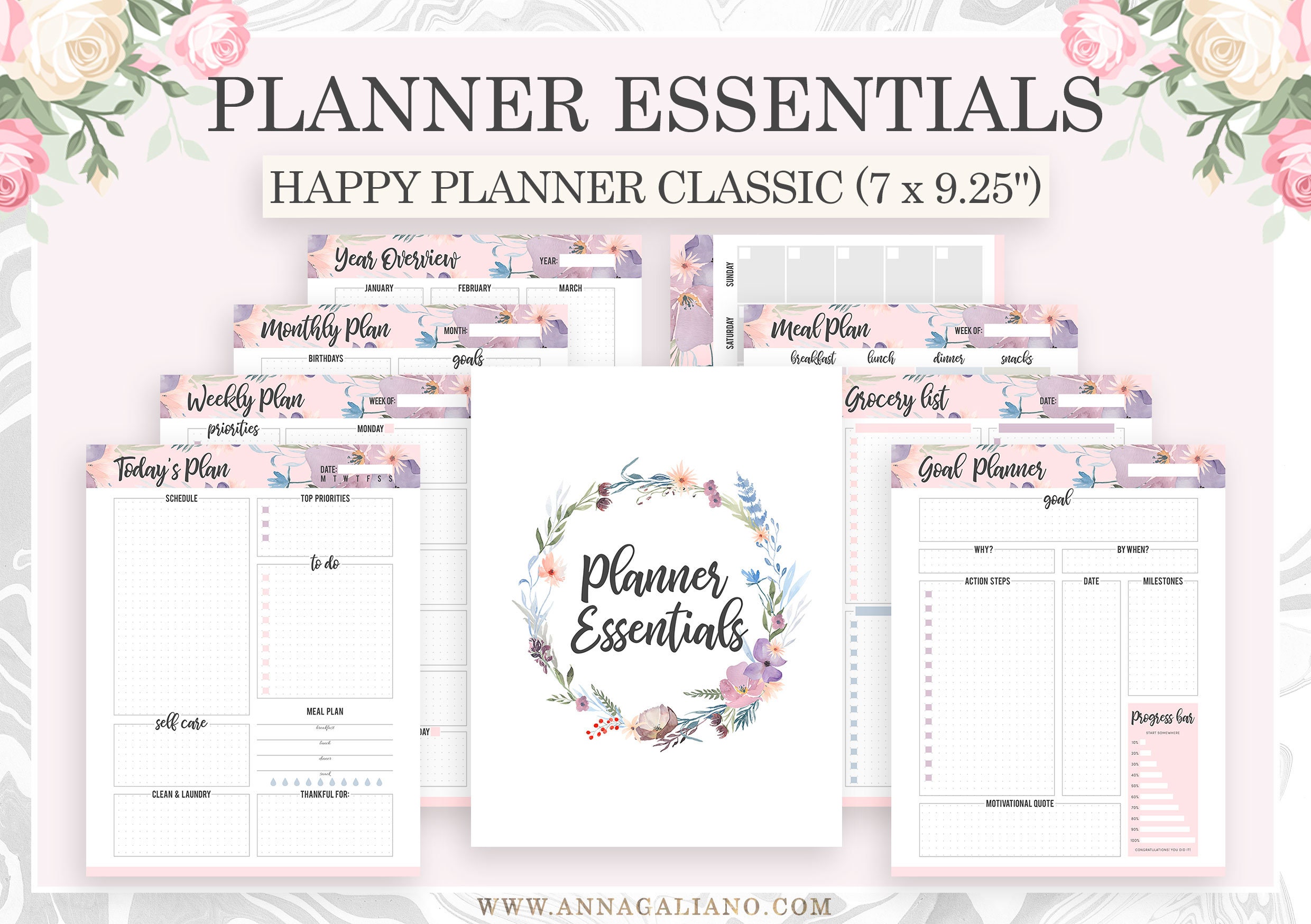 Life Planner, Happy Planner Insert Printable, Productivity Planner ...