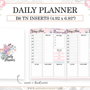 B6 Daily Planner, B6 TN Inserts, Undated B6 TN Inserts, Day on 1 page, Printable Travelers Notebook Inserts, Daily Schedule, Foxy Fix No.5