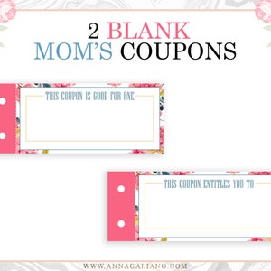 Mother's Day Gift, Coupon Book for Mom, Mom coupons, Mother's Day Coupon Book, Printable Coupons, Mother's Birthday Gift, Birthday Gift Idea image 4