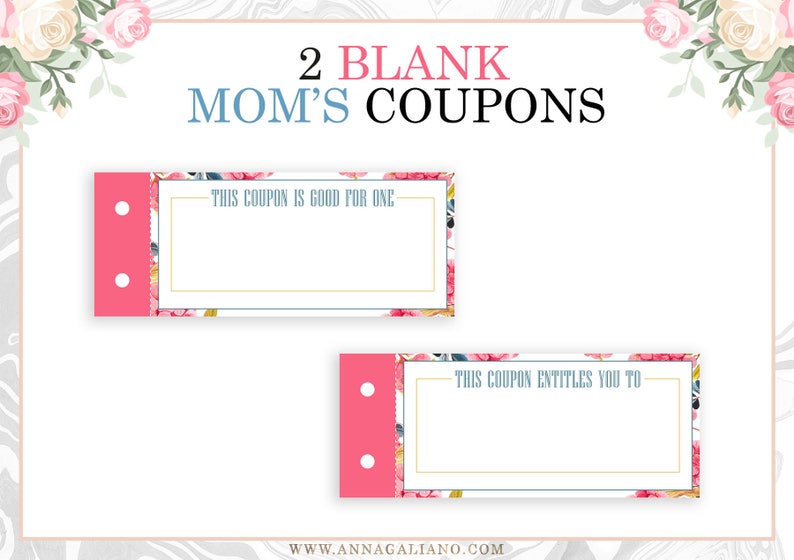 Mother's Day Gift, Coupon Book for Mom, Mom coupons, Mother's Day Coupon Book, Printable Coupons, Mother's Birthday Gift, Birthday Gift Idea image 4