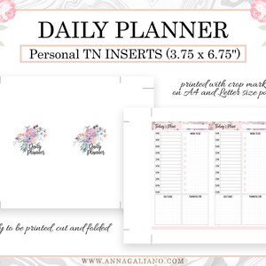 Personal TN Inserts, Personal Daily Planner, Day on 1 Page, Undated ...