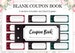 Printable Coupon Book Template, Blank Vouchers, Best Friends Gift, Printable Coupons, Birthday Gift Ideas, DIY for Kids, for Mom, for Dad 