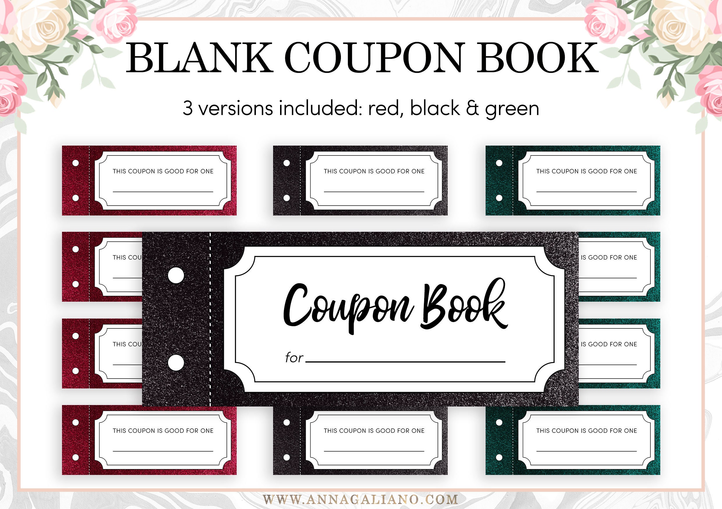 Printable Coupon Book Template Blank Vouchers Best Friends Etsy