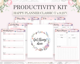 Productivity Planner Printable, Academic Planner, Project Management, Student Planner, Project Planner, Happy Planner Inserts, Mambi Classic