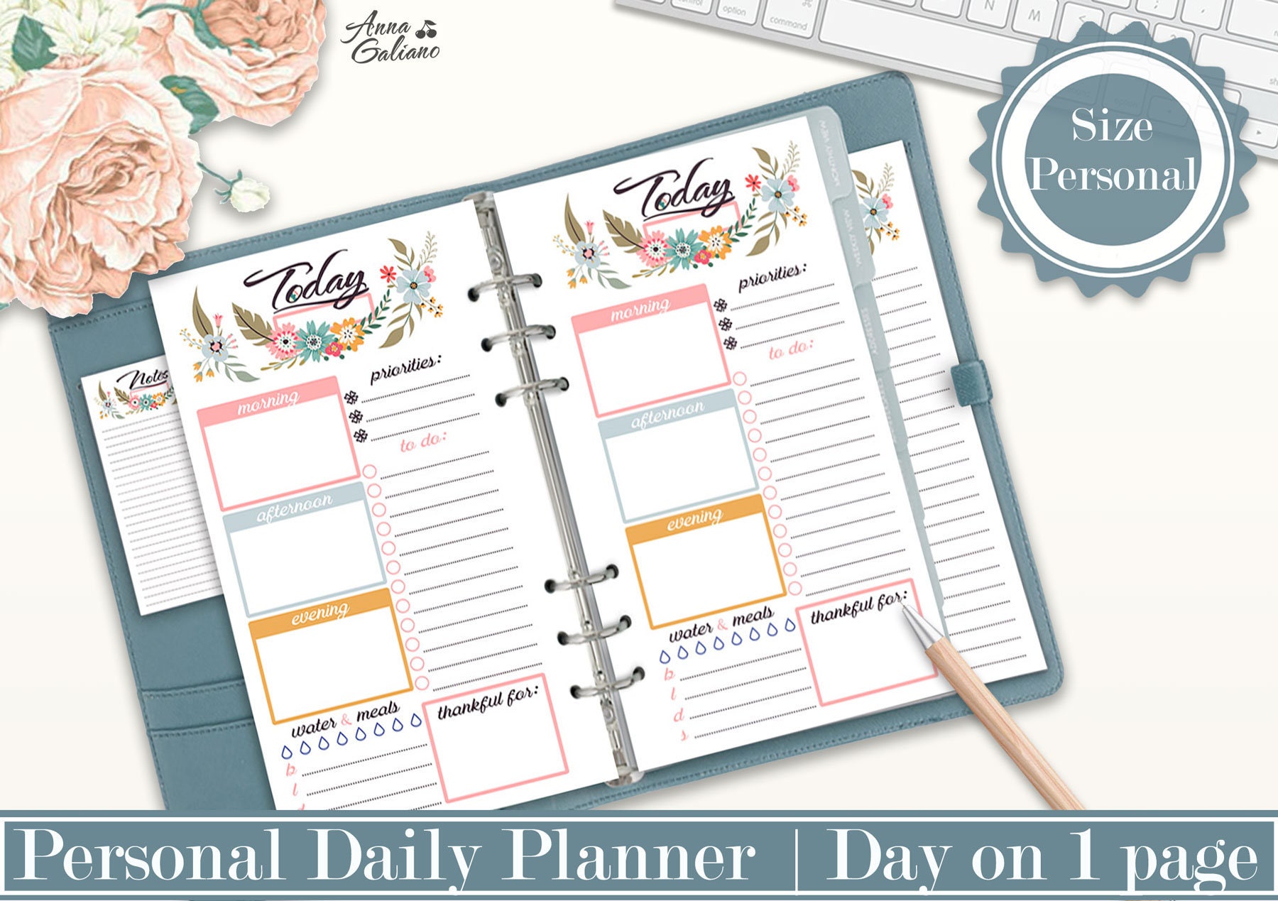 Personal Daily Planner Inserts, Personal Planner Inserts, Printable ...