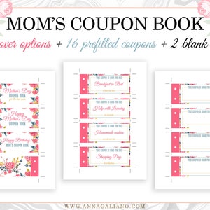 Mother's Day Gift, Coupon Book for Mom, Mom coupons, Mother's Day Coupon Book, Printable Coupons, Mother's Birthday Gift, Birthday Gift Idea image 5