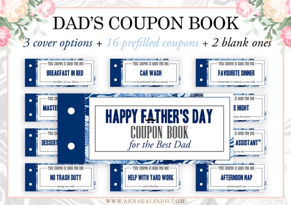 Father s Day Gift Dad Gift Coupon Book for Dad Father s Day